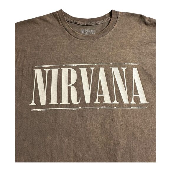 Nirvana World Tour‎ T-Shirt Men's Size Large Brown - Picture 2 of 10
